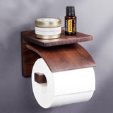 Porte-papier toilette design en chêne rouge