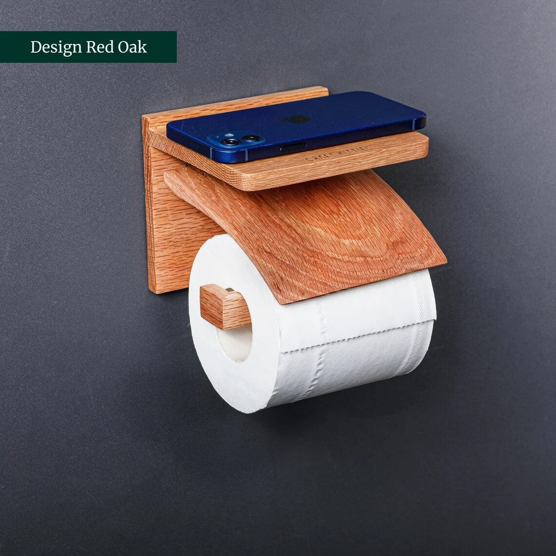 Porte-papier toilette classique en chêne rouge