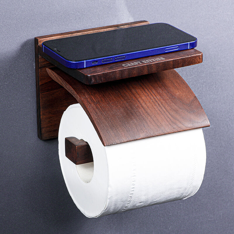 Porte-papier toilette design en chêne rouge