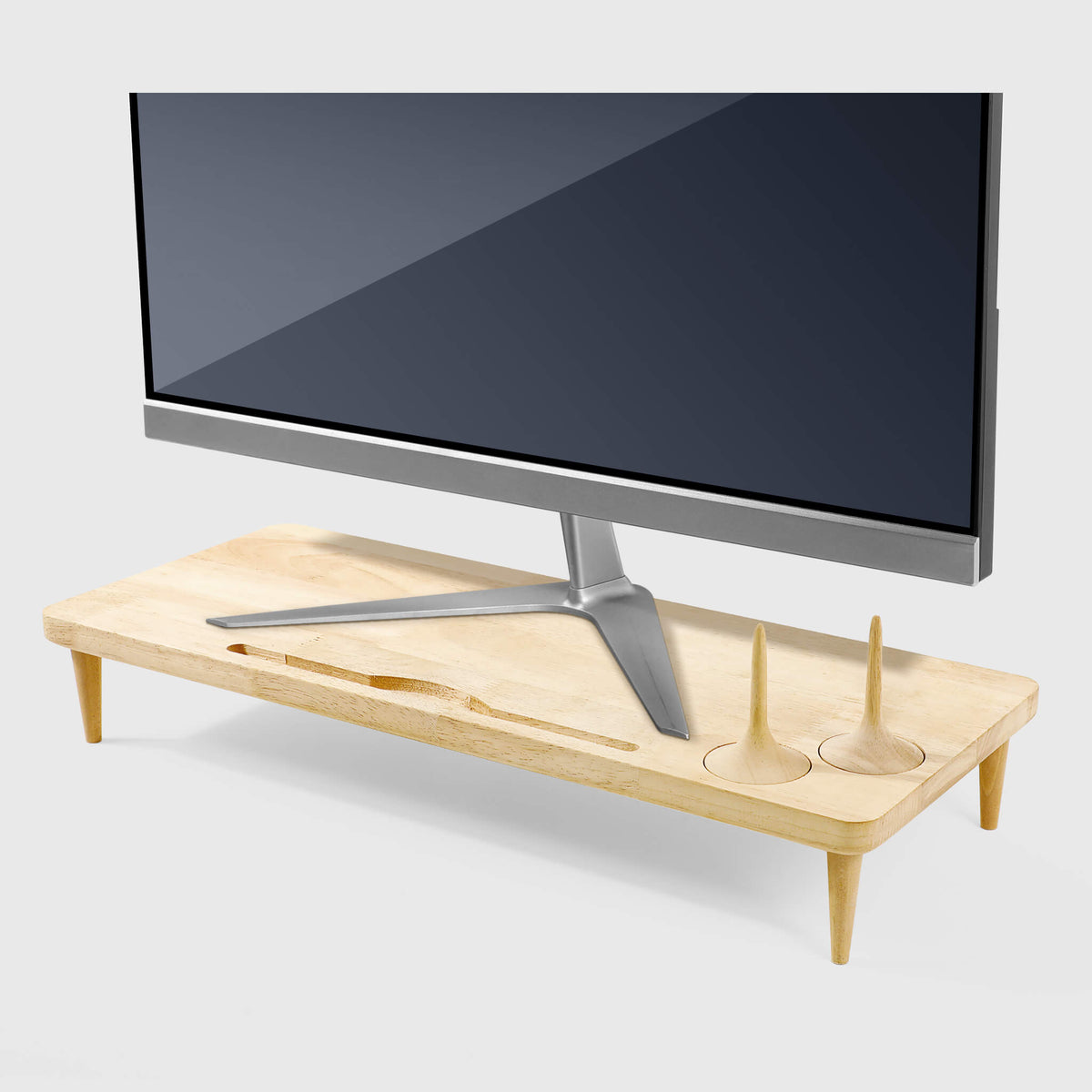 Support d'écran en bois massif pour bureau Gyro