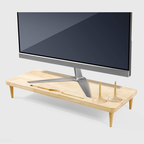 Support d'écran en bois massif pour bureau Gyro
