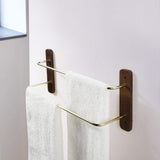 Porte-serviettes mural bois noyer — multifonction, cuisine et bain