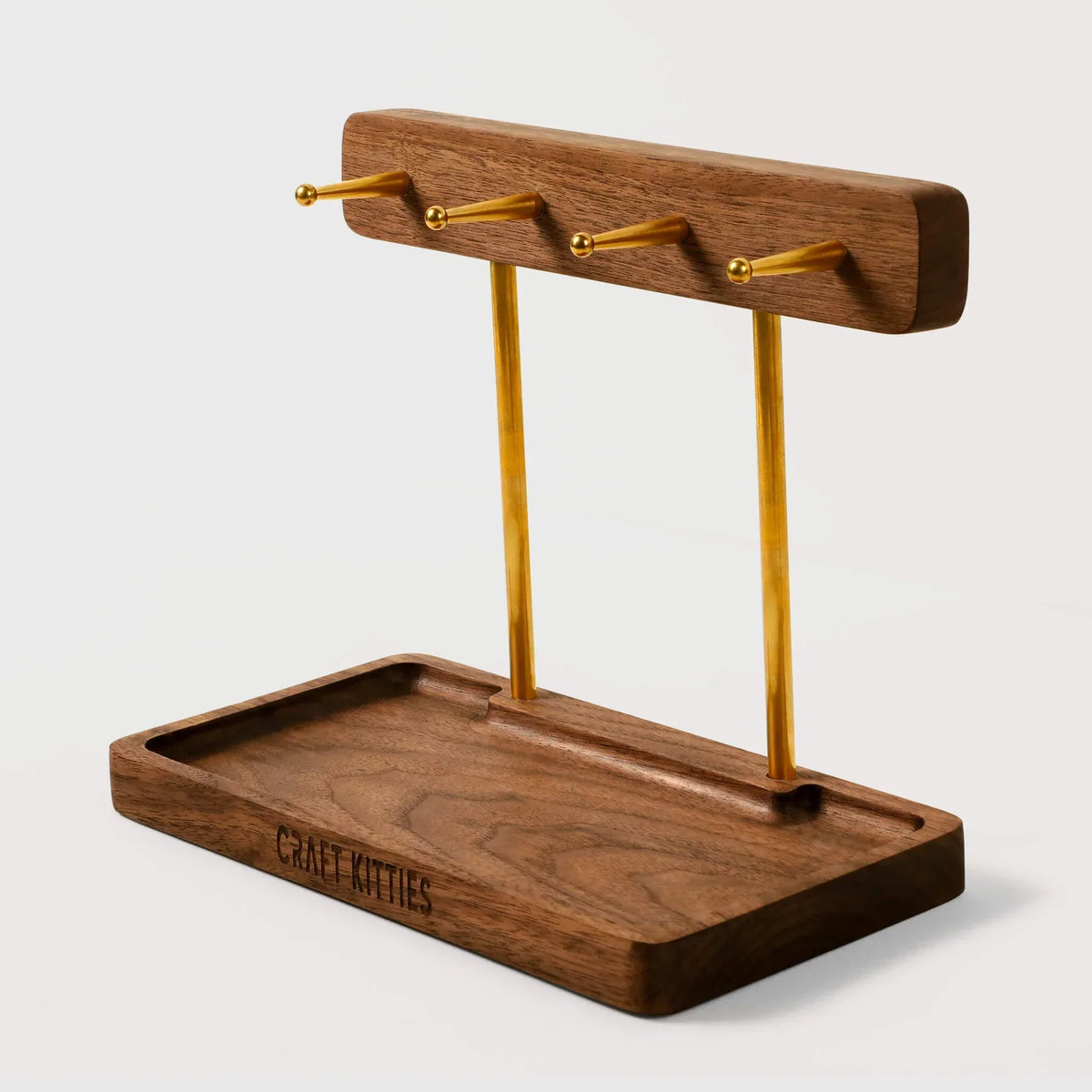 Présentoir vide-poche en noyer noir 24 cm — avec gravure