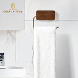 Porte-papier toilette bois avec tablette et crochet mural