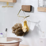 Porte-papier toilette bois avec tablette et crochet mural