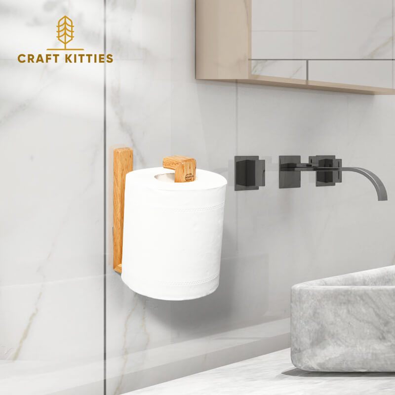 Porte-papier toilette classique en chêne rouge