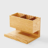 Organiseur bureau bois multifonction — La Petite Oasis, chêne rouge
