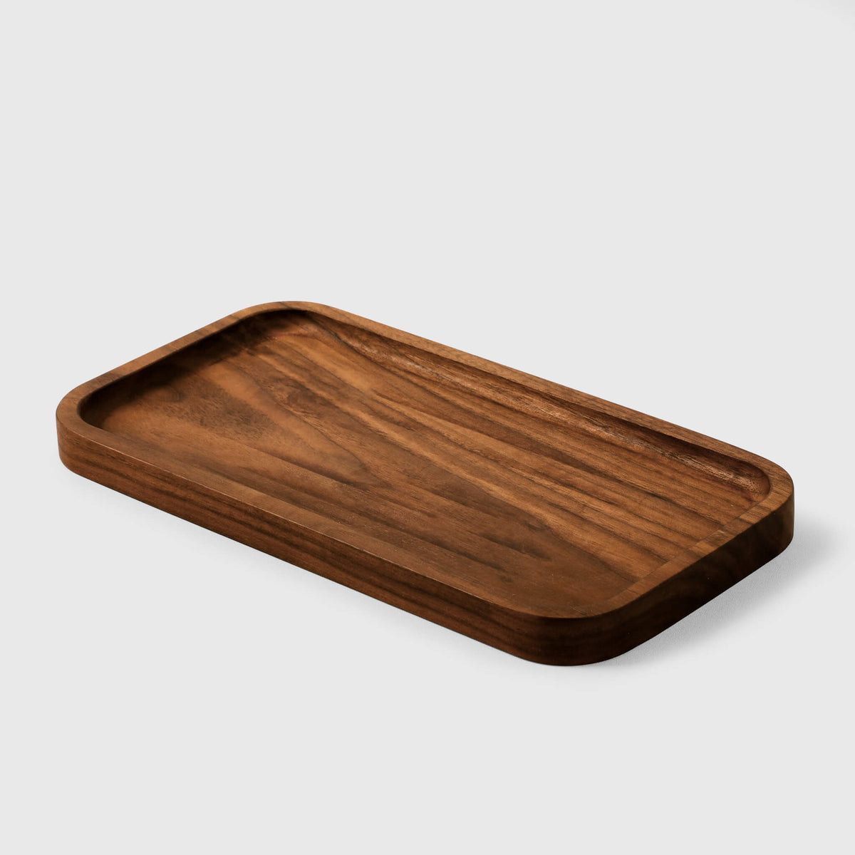 Plateau à café rectangulaire en noyer | Rangement pour cuisine