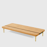 Support écran bois chêne assemblé avec ports USB — déco bureau