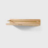 Porte-serviettes mural en bois — finition naturelle, salle de bain