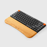 Repose-poignets clavier en bois — noyer poli main, ergonomique