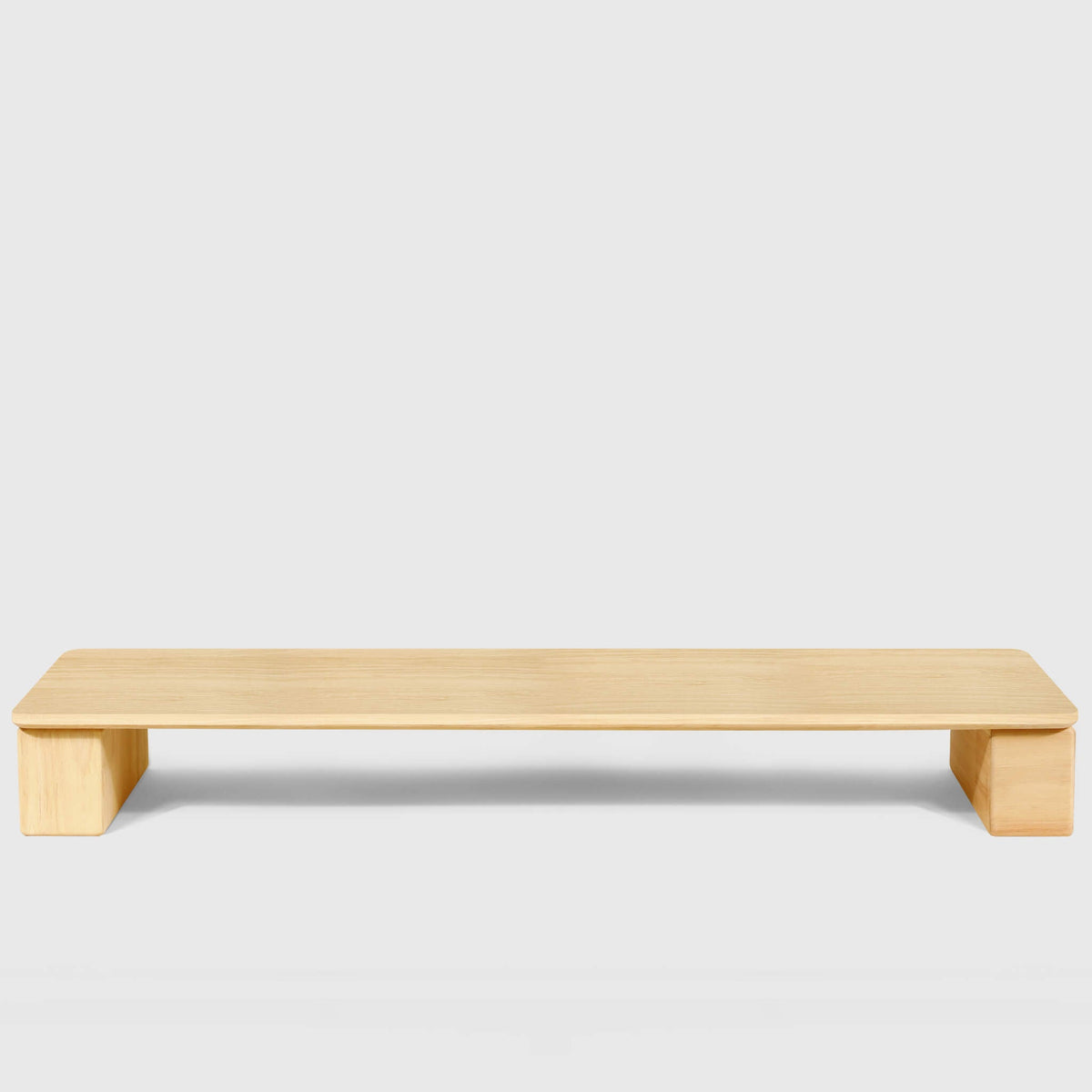 Support double écran en bois noyer — large 75 cm, ergonomique
