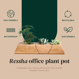 Ensemble 3 pots à plantes en bois avec insert céramique — Bureau & Déco