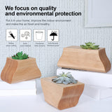 Ensemble 3 pots à plantes en bois avec insert céramique — Bureau & Déco