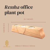 Ensemble 3 pots à plantes en bois avec insert céramique — Bureau & Déco