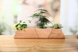 Ensemble 3 pots à plantes en bois avec insert céramique — Bureau & Déco