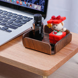 Petit plateau en noyer massif — rangement bureau et salle de bain