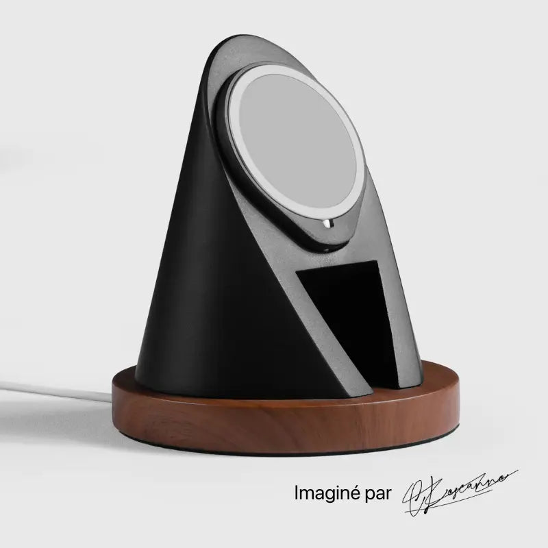Support téléphone Tipi aspect bois — MagSafe & Android
