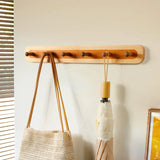 Lot de 6 crochets muraux en bois de noyer