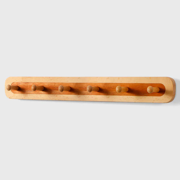 Lot de 6 crochets muraux en bois de frêne