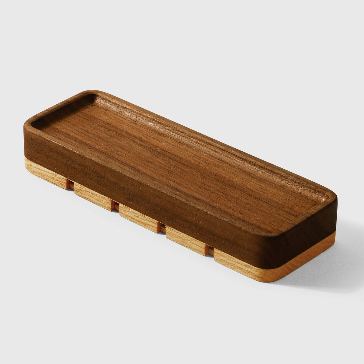 Boîte organisateur de câbles USB en noyer massif
