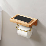 Porte-papier toilette bois noyer — double tube laiton
