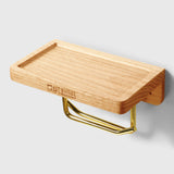 Porte-papier toilette bois noyer — double tube laiton