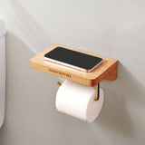 Porte-papier toilette bois noyer — double tube laiton