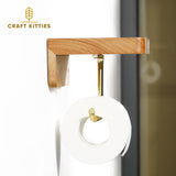 Porte-papier toilette chêne rouge — design moderne avec tablette
