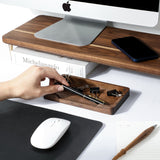 Demi-plateau organisateur en noyer — bureau et rangement bijoux