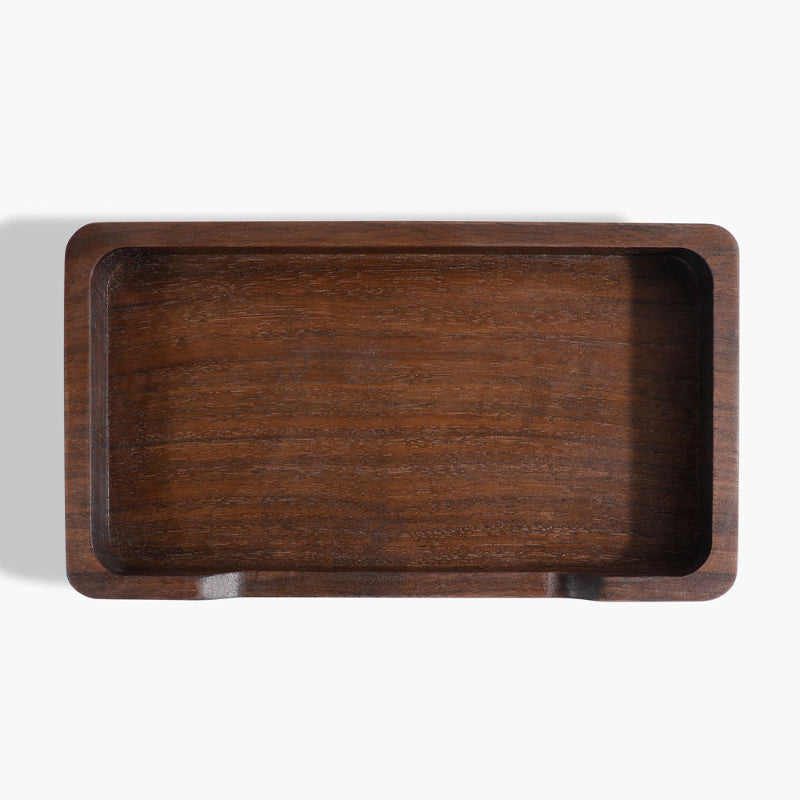 Demi-plateau organisateur en noyer — bureau et rangement bijoux