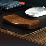 Repose-poignet souris en bois noyer — artisanal, bureau déco