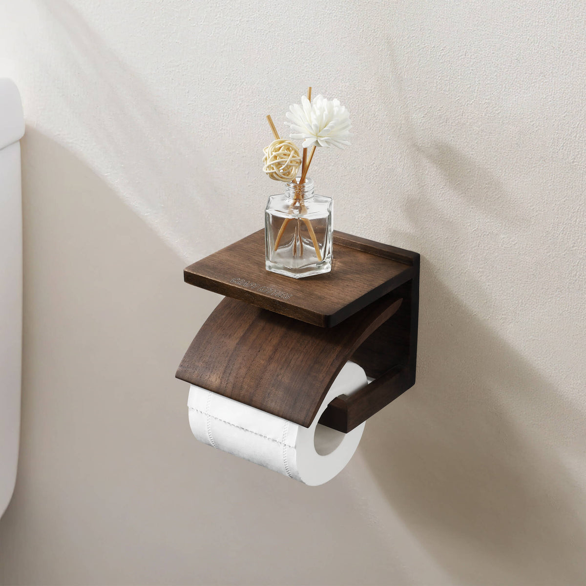 Porte-papier toilette classique en chêne rouge