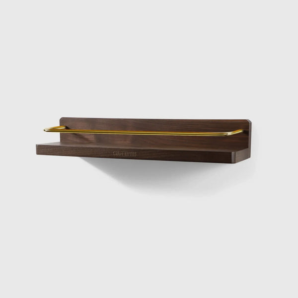 Porte-serviette mural bois massif noyer noir — petit modèle