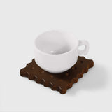 Sous-verres en bois de noyer — Forme biscuit (lot de 3)