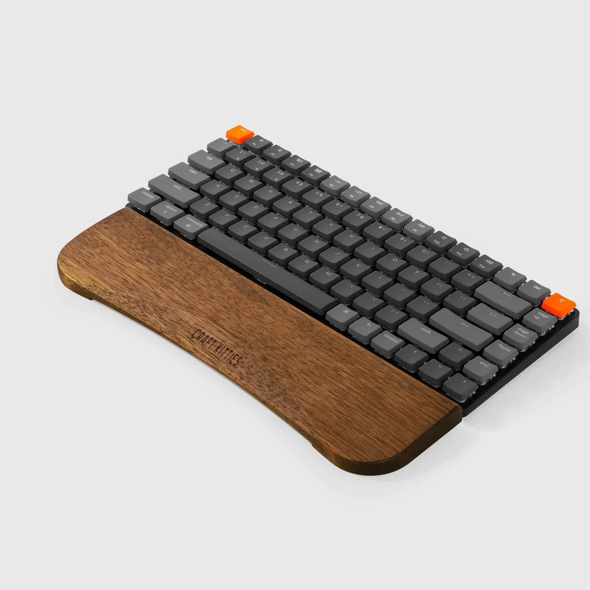 Repose-poignet clavier en bois noyer — artisanal, déco bureau