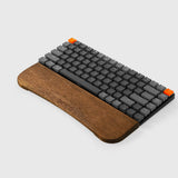 Repose-poignet clavier en bois noyer — artisanal, déco bureau