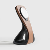 Support MagSafe WaveCraft — chargeur iPhone bois bureau