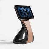 Support MagSafe WaveCraft — chargeur iPhone bois bureau