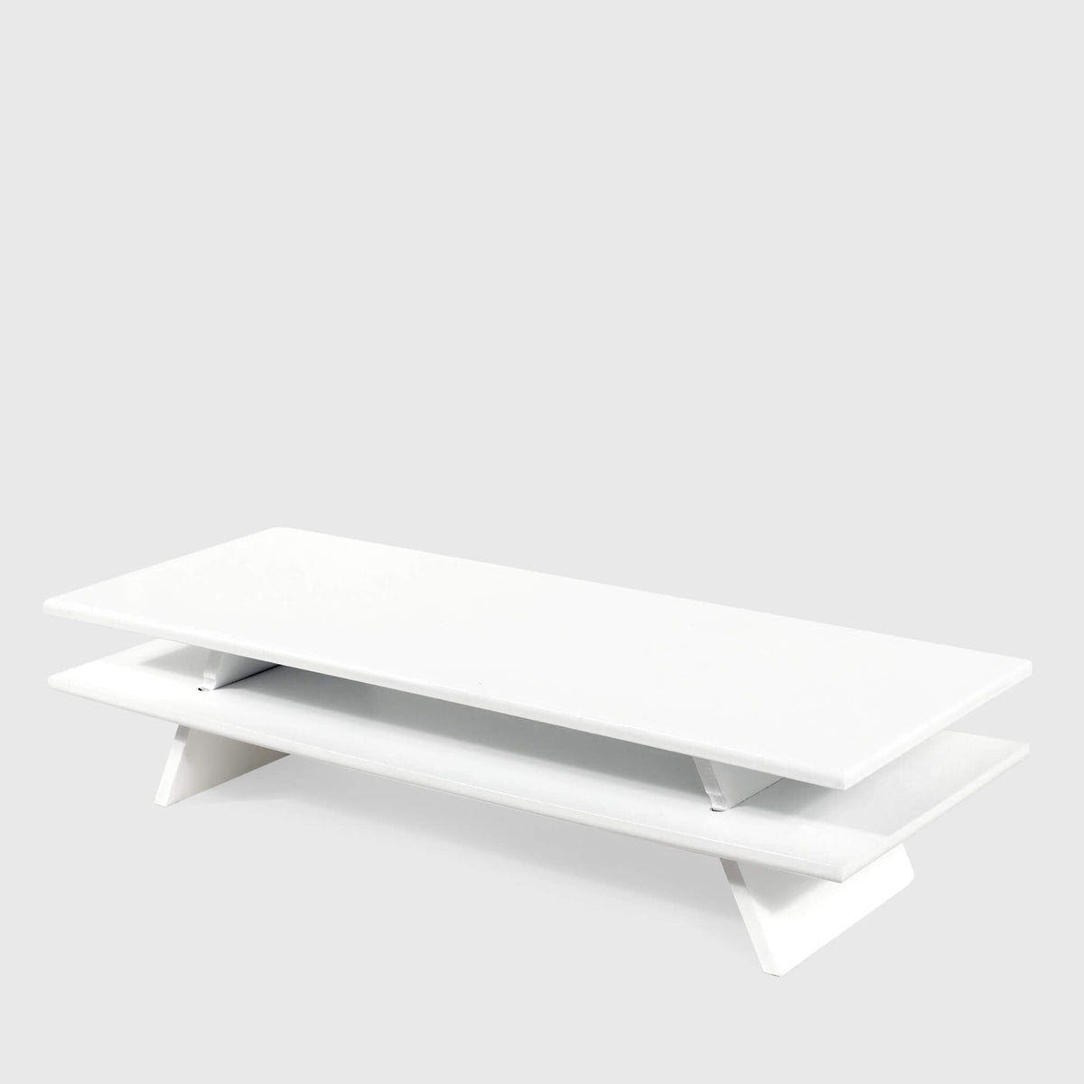 Support écran bois massif Airfoil blanc — bureau design