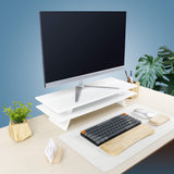 Support écran bois massif Airfoil blanc — bureau design