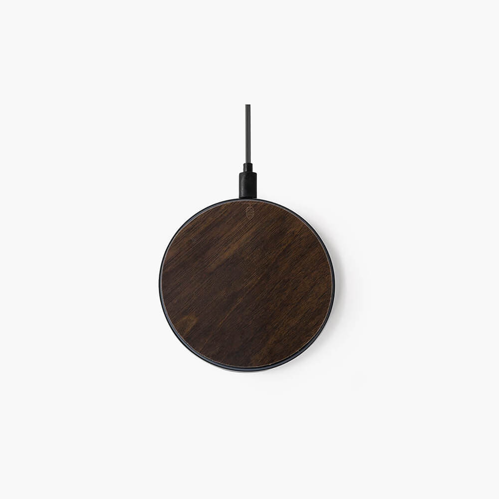 Chargeur induction en bois noyer — Qi 10W/7,5W/5W