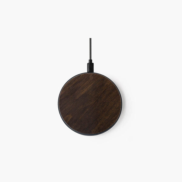 Chargeur induction en bois noyer — Qi 10W/7,5W/5W