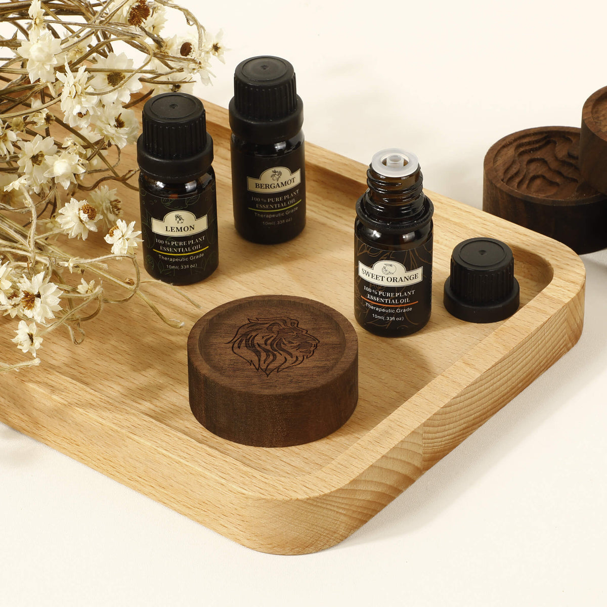 Diffuseur d'huiles essentielles en bois naturel Leo