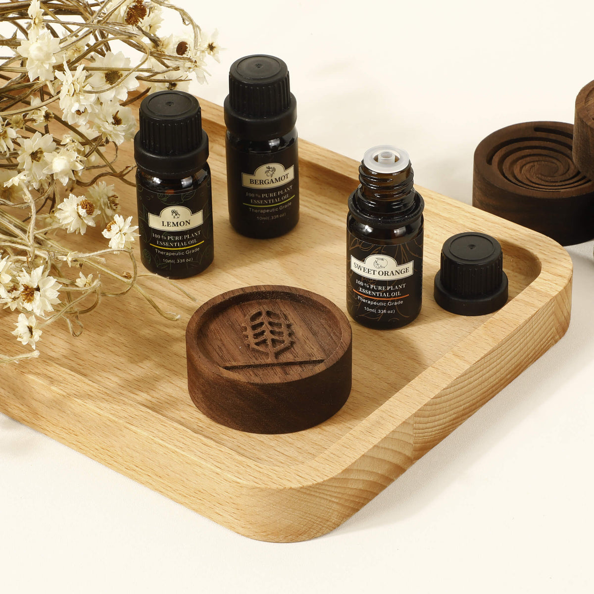 Diffuseur d'huiles essentielles en bois naturel Virgo