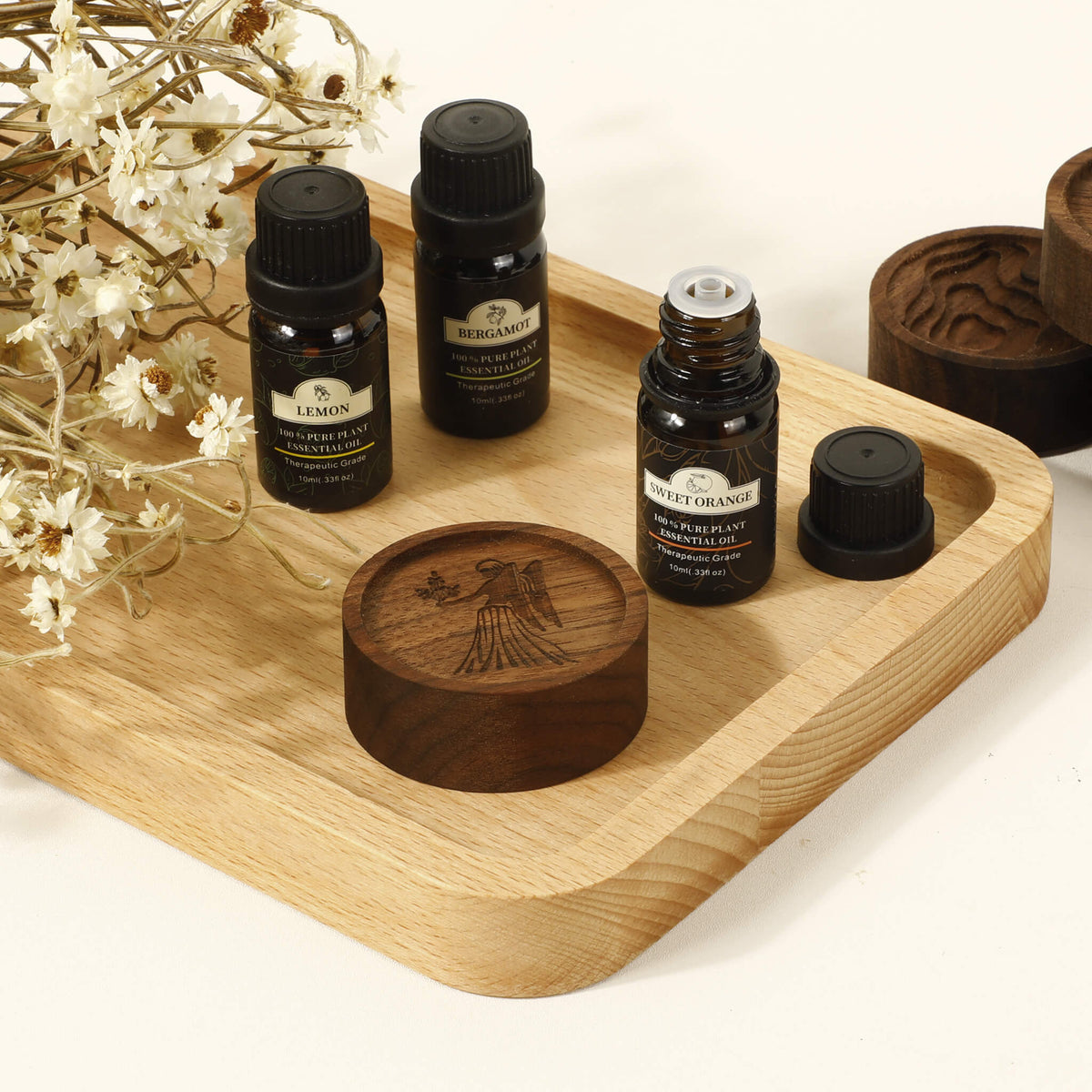 Diffuseur d'huiles essentielles en bois naturel Heart Field