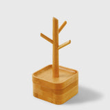 Vide-poche bois massif double étage — organiseur bureau
