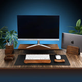 Support d'écran en bois de noyer avec ports USB