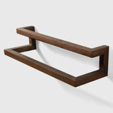 Porte-serviette double en bois massif noyer noir