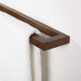 Porte-serviettes mural bois massif carré — salle de bain déco